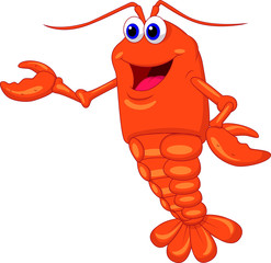 Cute lobster cartoon presenting