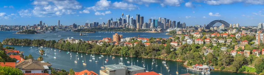 Papier Peint photo Australie Panorama du port de Sydney depuis Mosman