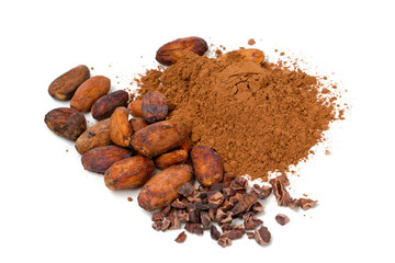 fresh cocoa isolated on white