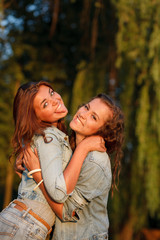 Fototapeta premium two teenage girls