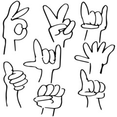 Hand Gestures Icon Set