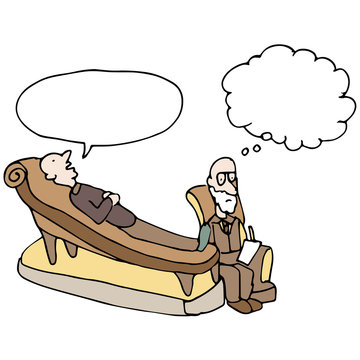 patient lying couch therapist cartoon clip art preview