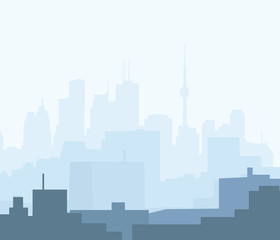 Toronto at Morning - Vector Illustration