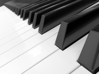 Piano Keyboard close-up shot
