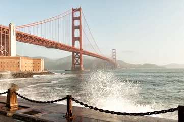 Fotobehang San Francisco Golden Gate Bridge and San Francisco Bay, CA, USA