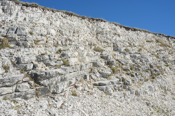 Wall of white stones