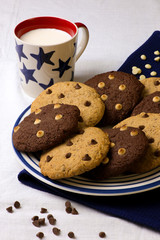 Plate Of Chocolate Chip Cookies Milk Mug