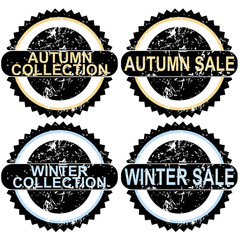 Autumn sale and winter sale rubber stamps
