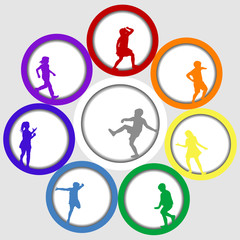 Circle frames with children