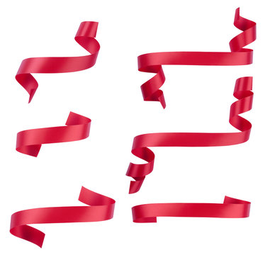 Red ribbon banner collection