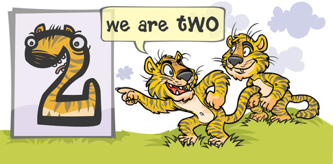 Cartoon Number Two with animal characters.