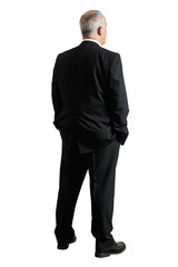 back view of mature businessman