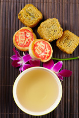 Chines cookies and tea d