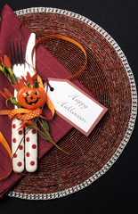 Happy Halloween table place setting