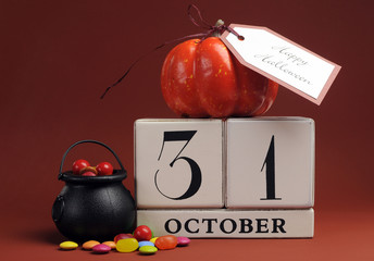 Halloween save the date calendar for October 31