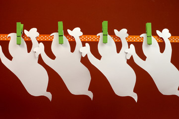 Celebrate Halloween with white ghost party bunting
