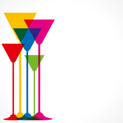 colorful wine glass background vector