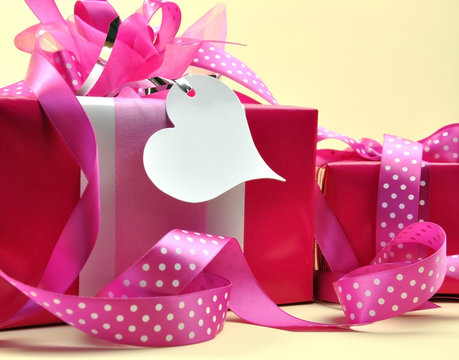 Group Of Bright Pink Present Gifts