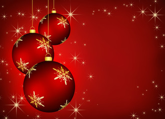 Christmas background with illustration of hanging baubles