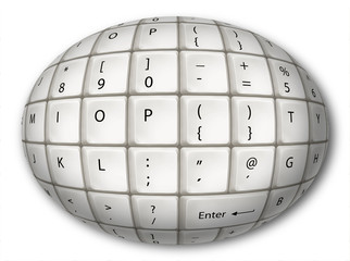 Egg White Keyboard for Computer Art
