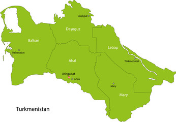 Green Turkmenistan map