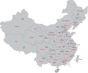Gray China map