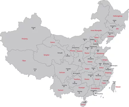 Gray China map