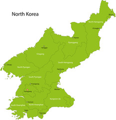 Green North Korea map