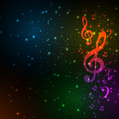 Colorful music background, easy editable