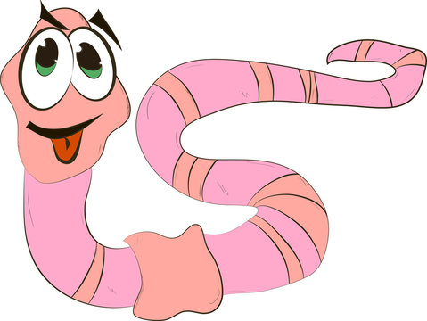 cartoon worm smiling