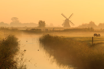 Windmill in the Dutch countryside
