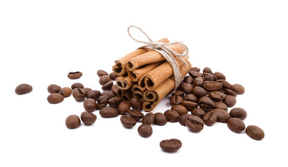 cinnamon sticks and coffee beans