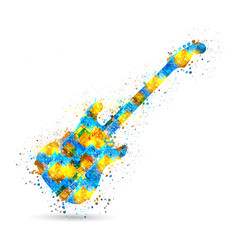 Music guitar background, easy all editable © zuzazuz
