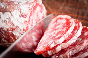 sliced italian salami