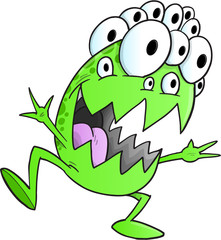 Silly Monster Alien Vector Illustration Art