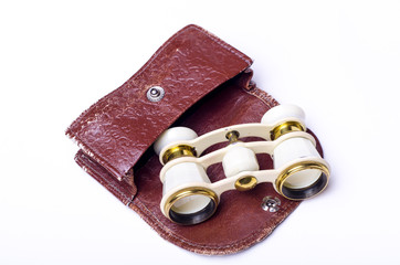 Opera glasses with case