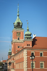 Fototapeta na wymiar Towers of the Royal Palace in Warsaw, Poland