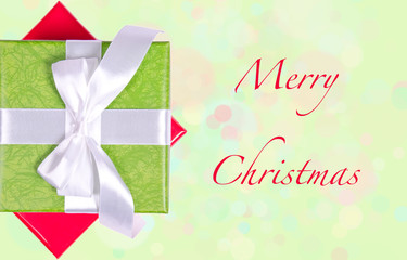 Christmas gift box with bubbles and stars