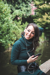 beautiful woman with turtleneck in the city