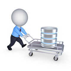 Symbol of database on a pushcart.