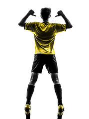 Naklejka premium rear view portrait brazilian soccer football player young man po