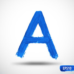 Alphabet Letter A. Watercolor Alphabet. Vector Background