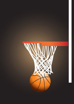 Basketball Hoop with Basketball vector images