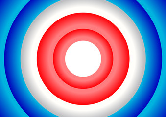 Cercles concentriques - bleu blanc rouge