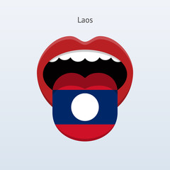Laos language. Abstract human tongue.