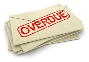 Overdue letters  (clipping path included)