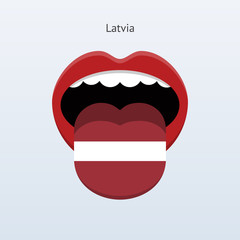 Latvia language. Abstract human tongue.