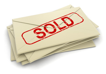 Sold letters  (clipping path included)