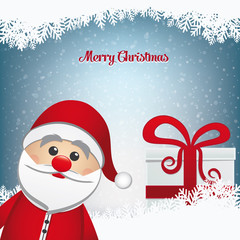 santa and gift winter snowy landscape