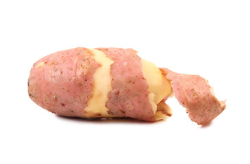 Closeup of peeled potato.